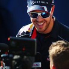 Sonrisa de Sebastian Vettel en Suzuka