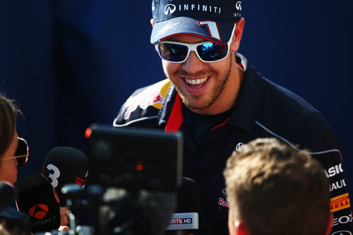 Sonrisa de Sebastian Vettel en Suzuka