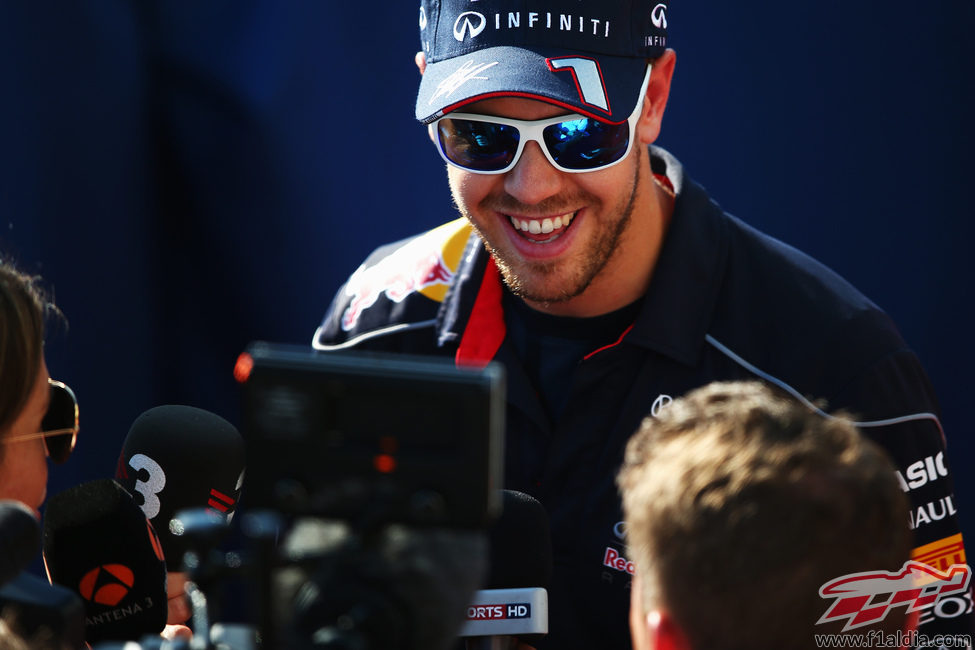 Sonrisa de Sebastian Vettel en Suzuka