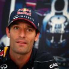 Mark Webber muestra un aspecto risueño