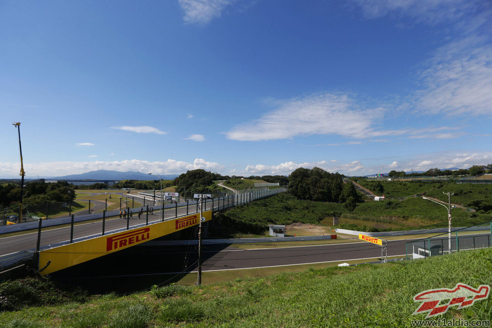 Cruce en la pista de Suzuka