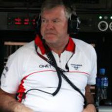 Andy Webb en el muro de Marussia