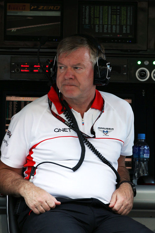 Andy Webb en el muro de Marussia