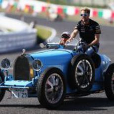 Sebastian Vettel en el 'drivers' parade'