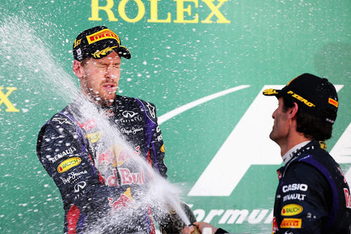 Champán para Sebastian Vettel y Mark Webber
