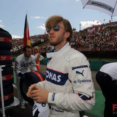 Heidfeld en la parrilla