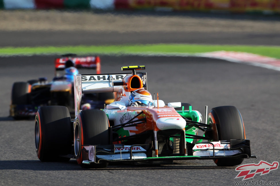 Adrian Sutil tuvo un complicado día en Suzuka