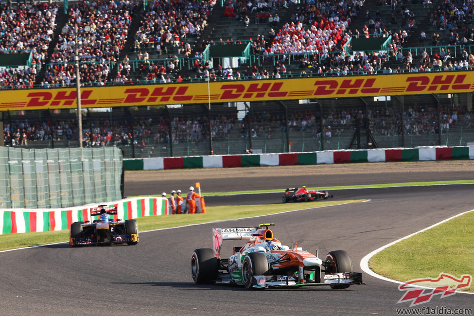 Adrian Sutil afronta el primer sector de Suzuka