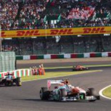 Adrian Sutil afronta el primer sector de Suzuka