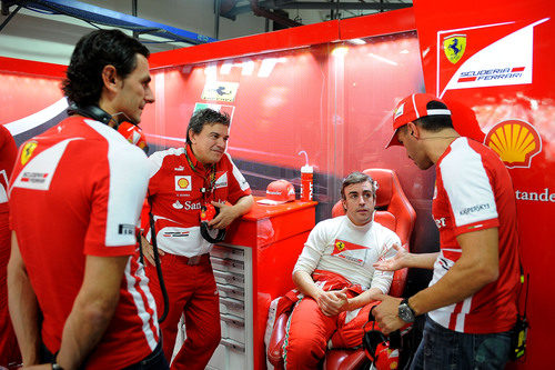 Fernando Alonso, Marc Gené y Pedro de la Rosa en Ferrari