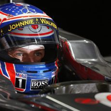 Cara de concentración de Jenson Button