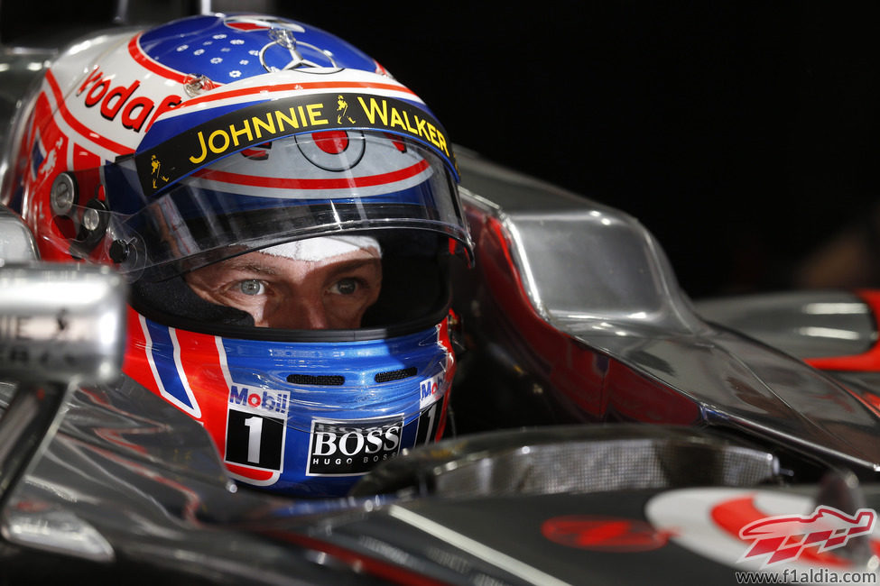 Cara de concentración de Jenson Button