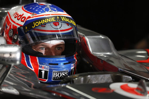 Cara de concentración de Jenson Button