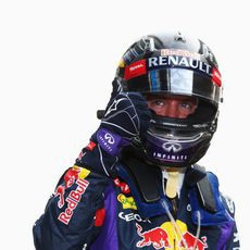 Puño ganador de Sebastian Vettel