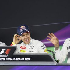 Rosberg, Hamilton y Vettel en rueda de prensa