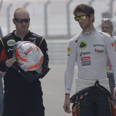 Decepción en el rostro de Romain Grosjean