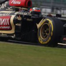 Kimi Räikkönen con el neumático blando durante la clasificación en la India