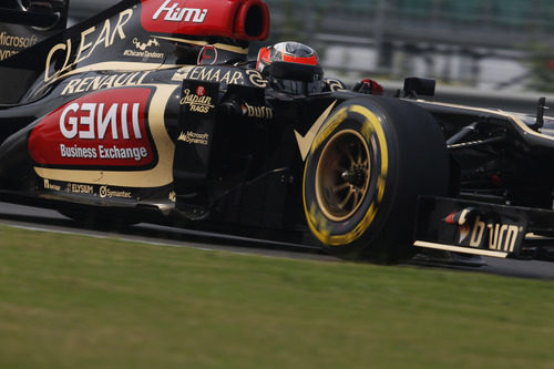 Kimi Räikkönen con el neumático blando durante la clasificación en la India