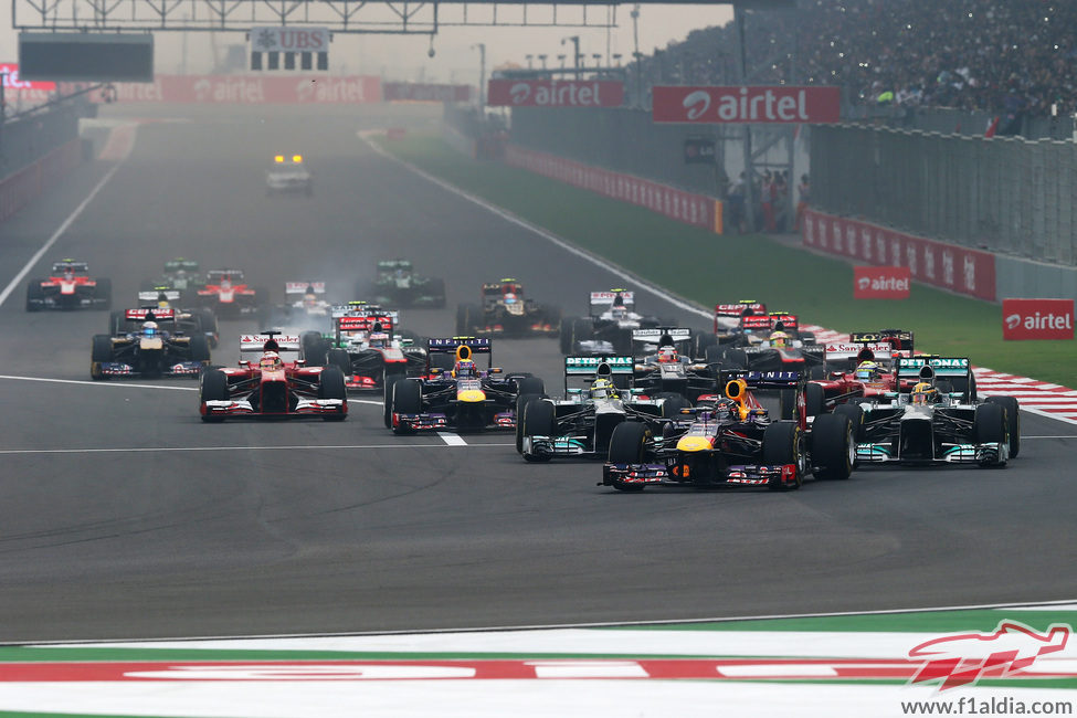Salida del Gran Premio de India 2013
