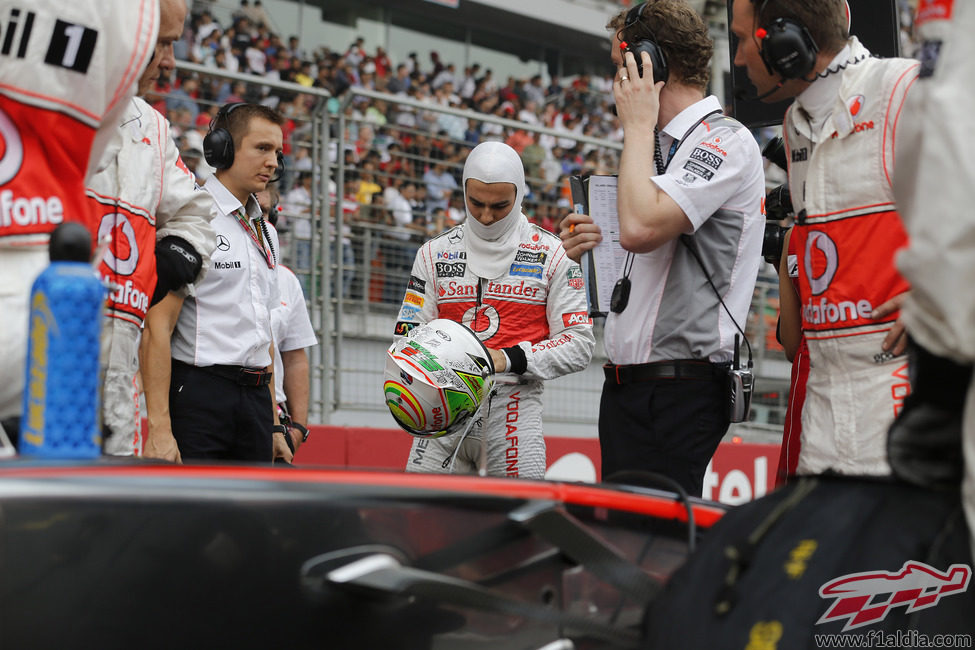 Sergio Pérez se prepara para el Gran Premio de India