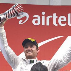 Nico Rosberg llegó al podio en la India