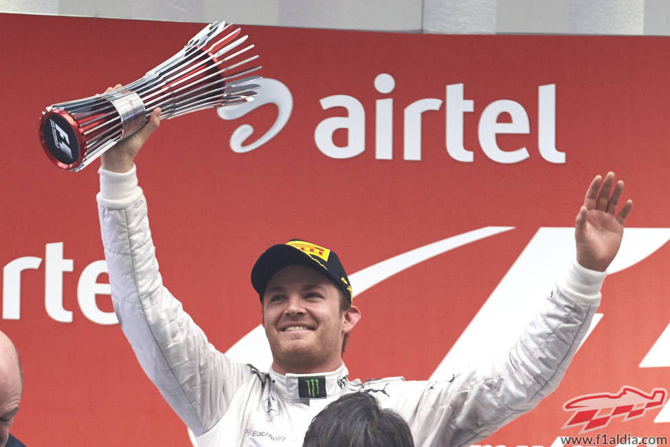 Nico Rosberg llegó al podio en la India