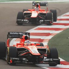 Jules Bianchi y Max Chilton en el GP de India 2013