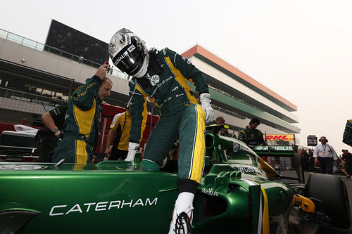 Giedo van der Garde en la parrilla de la India