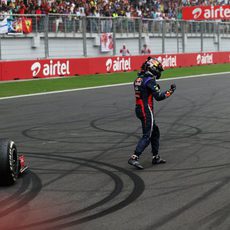 Emoción de Vettel tras ganar la carrera