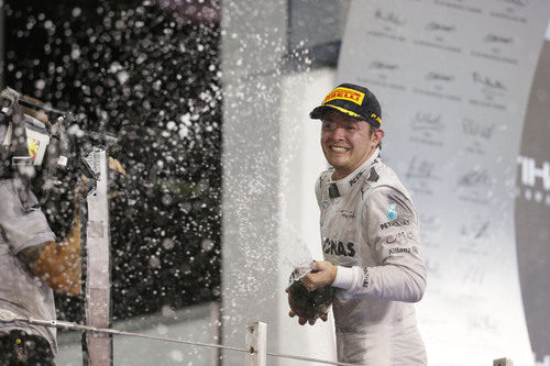 Chorro de champán de Nico Rosberg