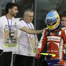 Fernando Alonso acabó con dolor de espalda