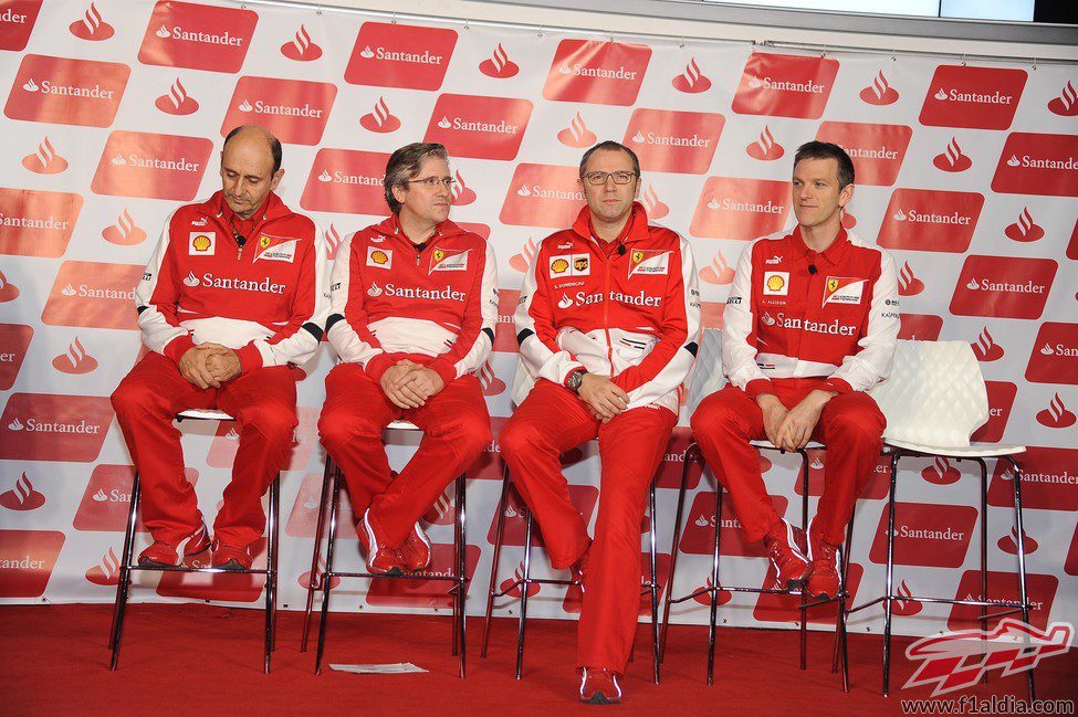 James Allison, Luca Marmorini, Stefano Domenicali y Pat Fry, juntos