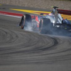 Sergio Pérez se pasa de frenada en Austin