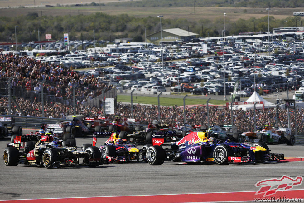 Salida del Gran Premio de Estados Unidos 2013