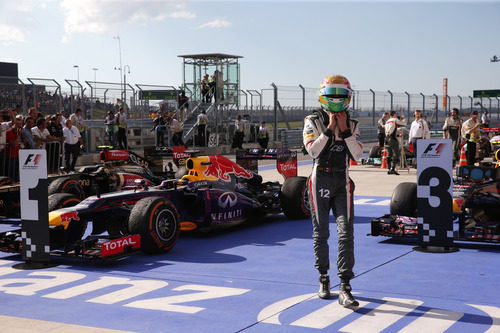 Esteban Gutiérrez en parque cerrado