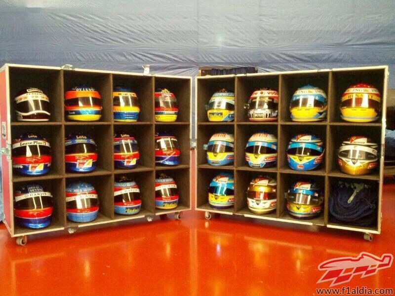 Los cascos de Fernando Alonso