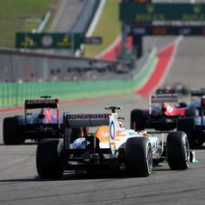 Adrian Sutil llega a la parrilla en la carrera de EE.UU.