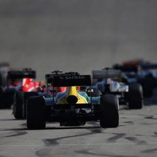 Instantes finales de la vuelta de formación en Austin