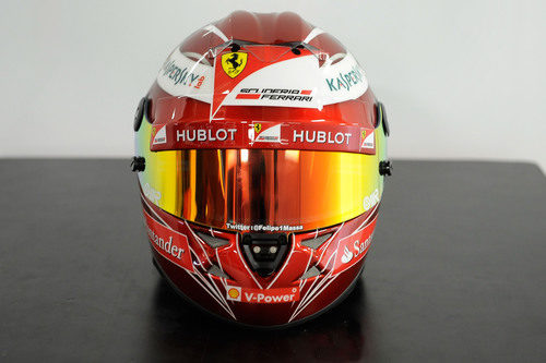 Vista frontal del casco especial de Felipe Massa