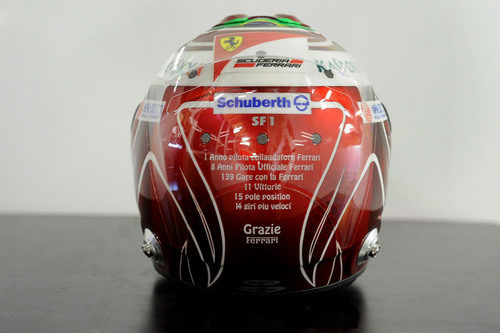 Vista trasera del casco especial de Felipe Massa