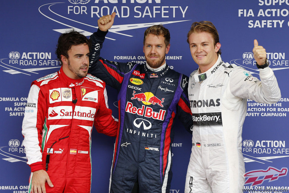 Sebastian Vettel, Nico Rosberg y Fernando Alonso, los más rápidos