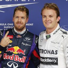 Sebastian Vettel y Nico Rosberg tras la clasificación