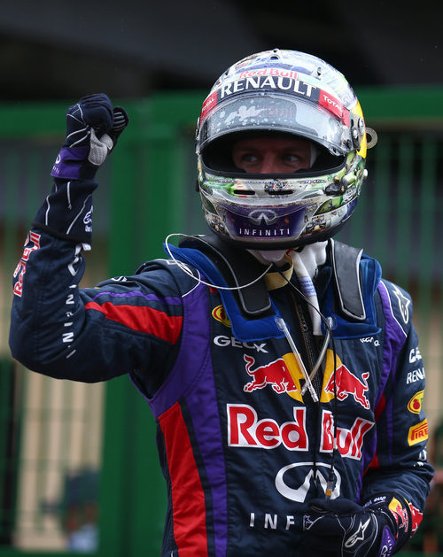 Sebastian Vettel celebra su novena pole