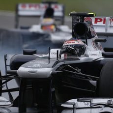 Valtteri Bottas no terminó la carrera en Brasil