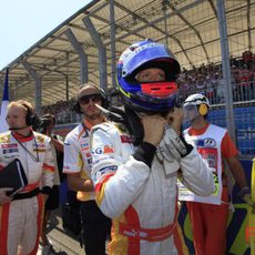 Grosjean en la parrilla de salida