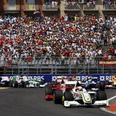 Barrichello en la primera curva