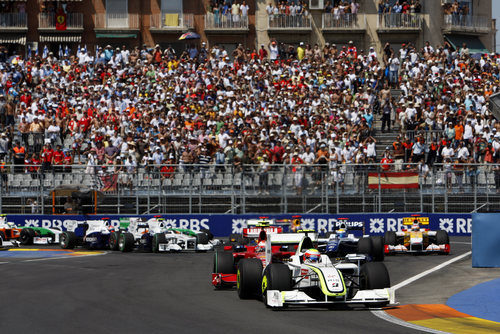 Barrichello en la primera curva