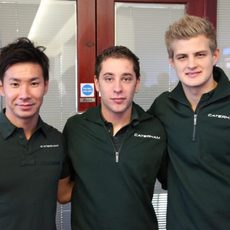 Kamui Kobayashi, Marcus Ericcson y Robin Frijns, juntos