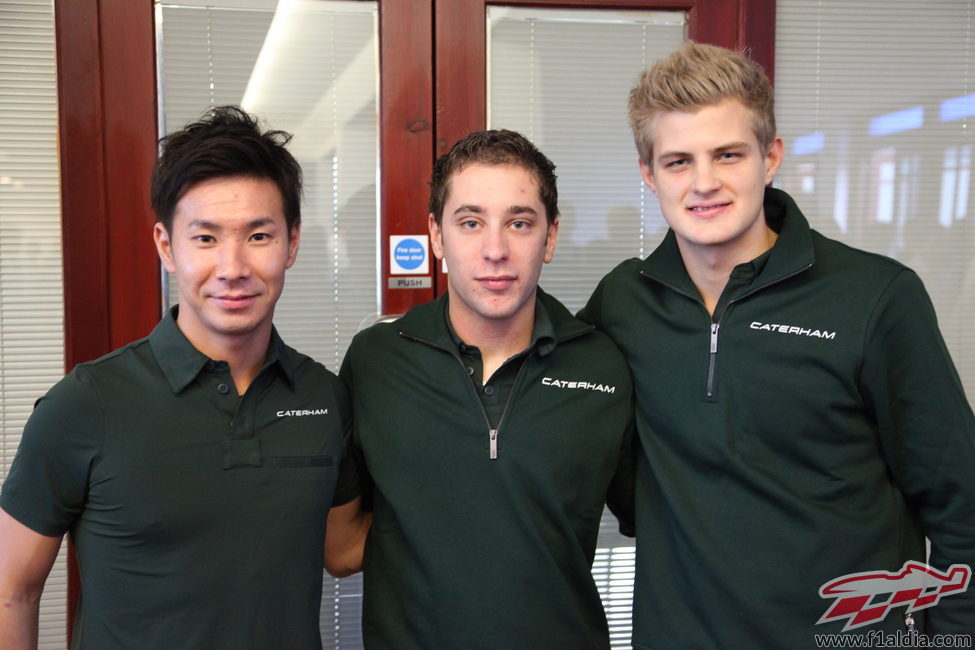 Kamui Kobayashi, Marcus Ericcson y Robin Frijns, juntos