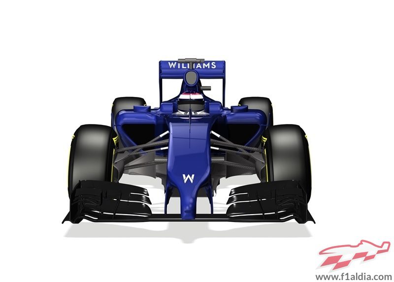 Render frontal bajo del nuevo Williams FW36